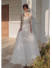 Two Piece Ivory Lace Tulle Elegant Wedding Dress